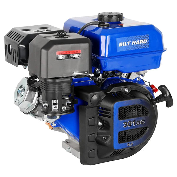 BILT HARD 301cc 10HP Gas Powered Engine, Horizontal 4 Stroke OHV Gas Motor, Shaft 1"