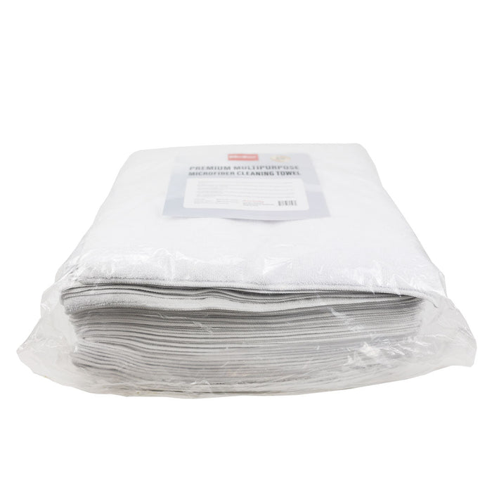 380GSM Premium Multipurpose Microfiber Cleaning Towel - 50 Pack
