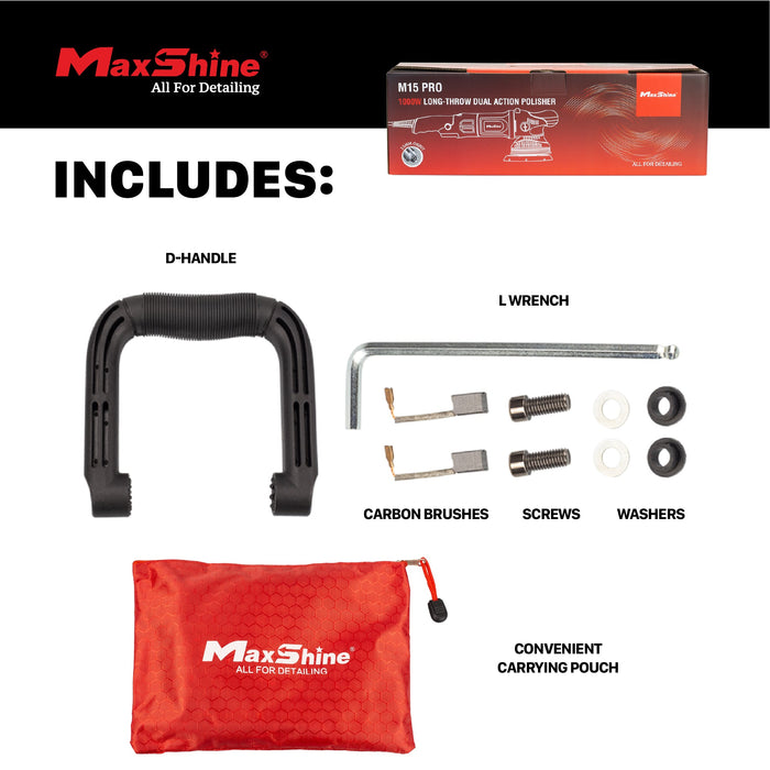 Dual Action Orbital Polisher | M15 Pro - 5in Plate, 15mm Throw, 1000W