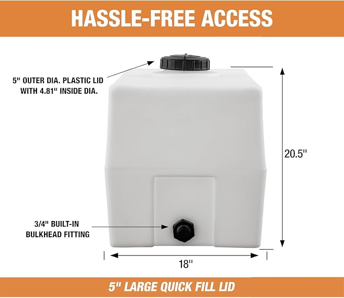 Detailing Utility Water Tank 50 Gallon