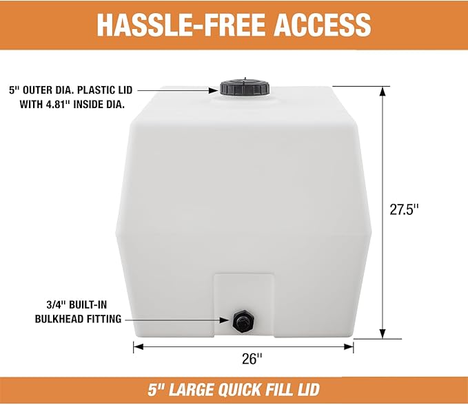 Detailing Utility Water Tank 100 Gallon