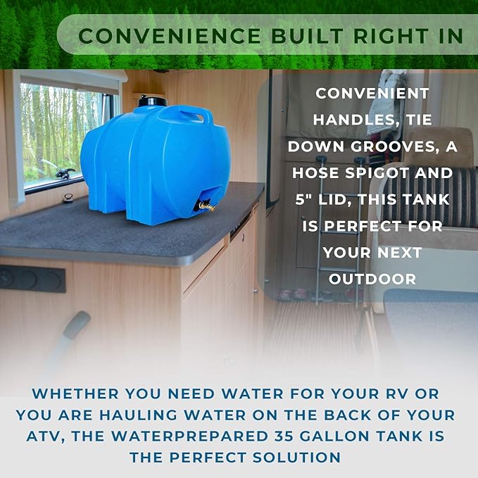 Water Tank 35 Gallon Rugged Tough Blue