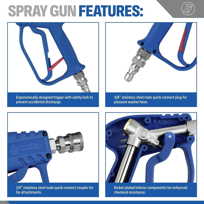 ESS Pressure Washer Swivel Gun SS 4000psi 10.5gpm