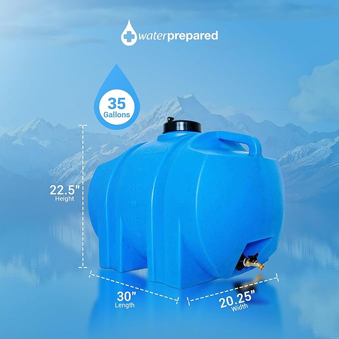 Water Tank 35 Gallon Rugged Tough Blue