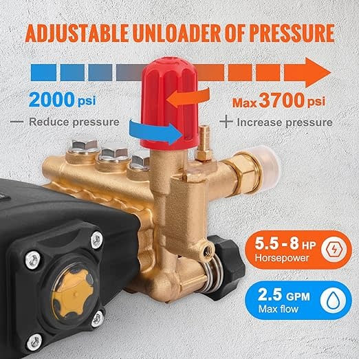 SES Pressure Washer Pump 3700psi @ 2.5gpm 3/4" Shaft