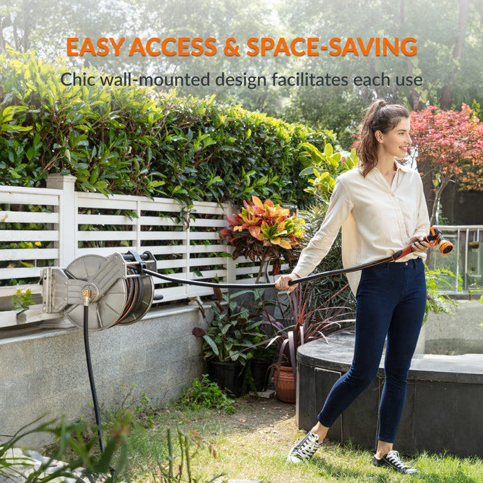 Wall Mounted Hose Reel-Stainless Steel-Heavy Duty