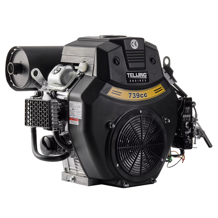 OHV 27 hp 739cc with EPA Certification, Twin Cylinder Gasoline Engine 4 Stroke Petrol Motor 1.6 L Oil Capacity Gasoline Engine.