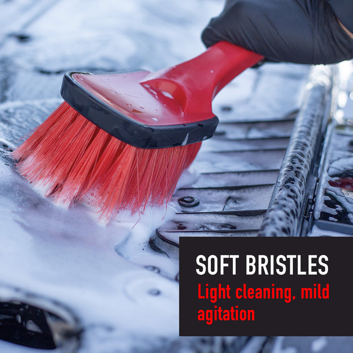 Soft Grip Medium Duty Wheel Cleaning Brush with Long Handle