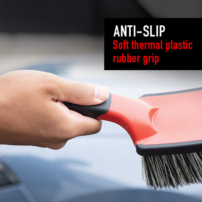 Soft Grip Light Duty Rim Cleaning Brush with Medium Handle