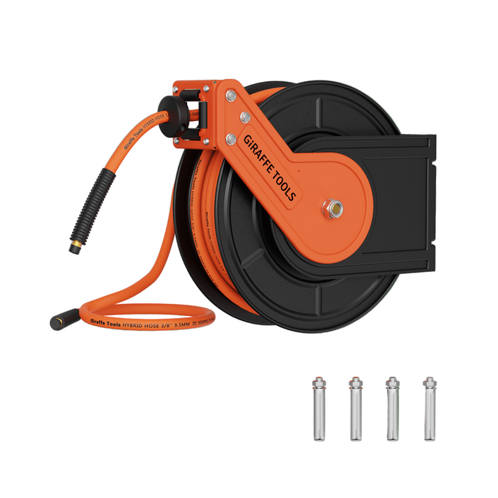 Retractable Air Hose Reel-Alloy Steel Reel-3/8in 25ft-50ft