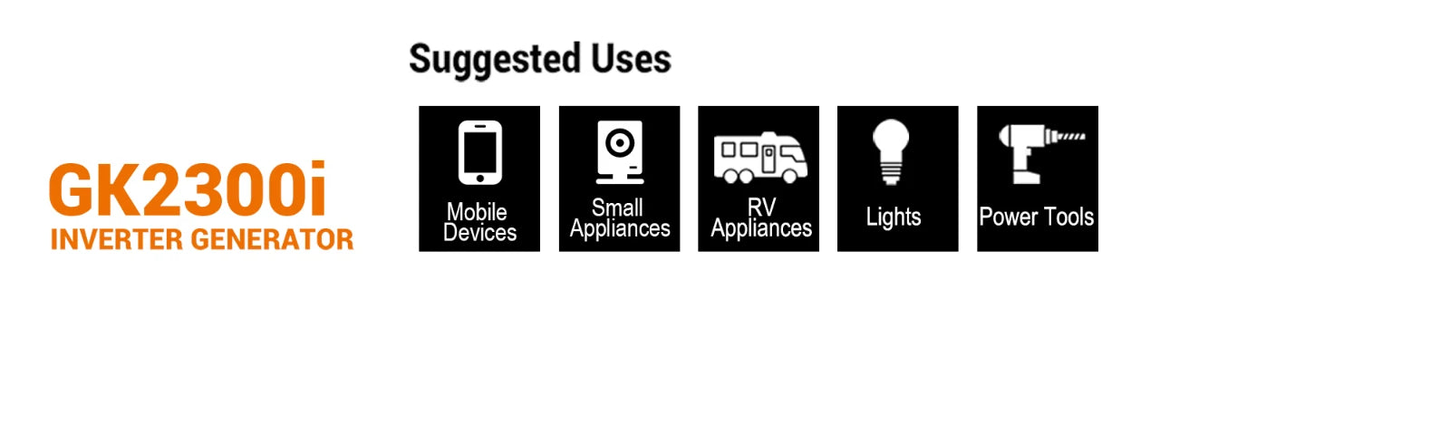 Genkins 2300 Watt Portable Inverter Generator Gas Super Quiet